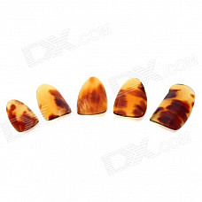 Plastic Guzheng / Chinese Zither Finger Nail Tips - Brown + Transparent (5 PCS)