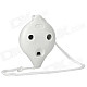 6-Hole Plastic Ocarina with Strap - White (C-Key)