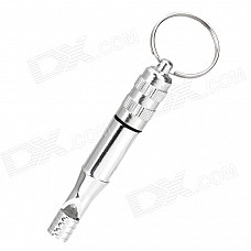 Outdoor Survival Detachable Aluminum Whistle Keychain - Silver