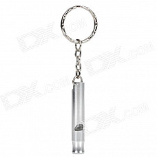 Outdoor Survival Aluminum Whistle Keychain - Silver