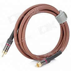 FUJICABLES 1-RCA Male to Male Connection Audio Cable - Brown (200cm)