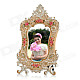 Europe Country Style Resin Rose Photo Frame - White + Pink (148 x 100mm)