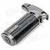 Portable 1300'C Stainless Steel Butane Jet Torch Lighter - Black + Grey