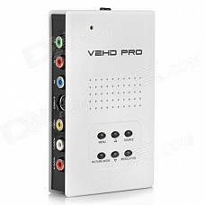 V2HD AV to HDMI Converter w/ HDMI / YPrPb / S-Video / AV Interface - White + Black