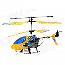 F102 Rechargeable 3.5-CH IR Controlled Aluminum Alloy R/C Helicopter - Yellow + Blue