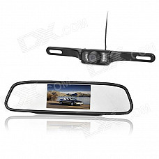 4.3" TFT LCD Car Vehicle Rearview Mirror Monitor Parking Sensor System - Black