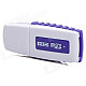 Portable USB 2.0 Mini SD / TF Card Reader - White + Purple