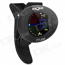 Mini Circular 1.1'' LCD Tuner w/ Special Violin Clip Tuning for All String Instruments - Black