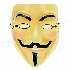 V for Vendetta Anonymous Guy Fawkes Plastic Mask - Yellow + Black