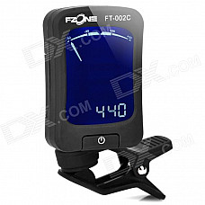 FT-002C 1.5" LCD Digital Chromatic Tuner for Violin / Bass / Guitar - Black (1 x CR2032)