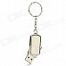 Aluminum Rotation USB 2.0 Flash Drive Keychain - Silver (4GB)