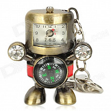 Robot Style USB 2.0 Flash Drive w/ Clock / Compass / Keychain - Bronze (8GB / 1 x 377S)