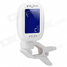 FT-77 1.2" LCD Digital Chromatic Tuner for Violin / Guitar / Bass - White (1 x CR2032)