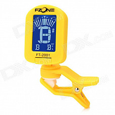 FT-2001 1.2" LCD Digital Chromatic Tuner for Guitar / Bass + More - Yellow (1 x CR2032)