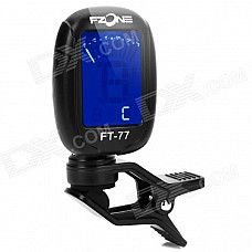 FT-77 1.2" LCD Digital Chromatic Tuner for Violin / Guitar / Bass - Black (1 x CR2032)