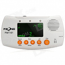 FMT-61 2.0" LCD Digital 3-in-1 Metronome / Tuner / Tone Generator - White (2 x AAA)