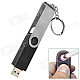 USB Flash Drive Style Rechargeable USB Electronic Cigarette Lighter w/ Keychain - Silver + Black