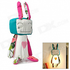 Cute Cartoon Rabbit Style Wall Light Lamp - Pink + White + Dark Cyan