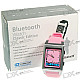 Bluetooth Cell Phone Caller ID Display Vibrating Wristwatch (Pink Strap)