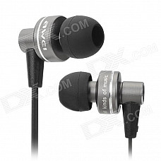 ES900I Stylish 3.5mm Stereo In-Ear Earphone w/ Microphone - Black + Grey