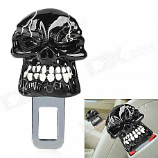 D12080701X Skull Style Universal Car Seat Belt Buckle Latch - Black + White