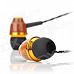 Awei Stylish In-Ear Earphone for Iphone / Cell Phone / MP3 / MP4 - Wood (3.5mm Jack)