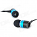 Q3I Stylish 3.5mm Stereo In-Ear Earphone w/ Microphone - Black + Blue