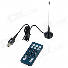 Mini DVB-T MPEG-4 Digital TV USB 2.0 Dongle w/ Remote Controller - Black