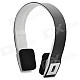 BH-02 Bluetooth Stereo Headset Headphone w/ Microphone - Black + White