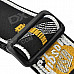 Durable Adjustable Nylon + Leather Guitar Strap - Black + White + Yellow (146cm)