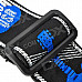 Durable Adjustable Nylon + Leather Guitar Strap - Black + White + Blue (146cm)