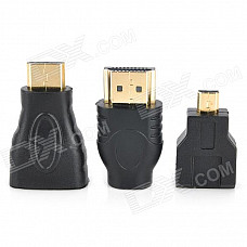 3-in-1 HDMI Adapter Set - Black (3 PCS)