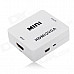 HDMI Female to VGA Female + 3.5mm Audio Jack Converter - White