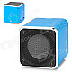 Music Angel Mini Cube Style USB Rechargeable Music Speaker w/ TF / 3.5mm Jack - Blue