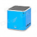 Music Angel Mini Cube Style USB Rechargeable Music Speaker w/ TF / 3.5mm Jack - Blue