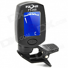 FT-005 Instrument 1.1" Clip-On Tuner for Guitar / Violin / Bass - Black (1 x CR2032)