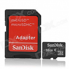 Sandisk Micro SD Memory Card w/ SD Card Adapter (16GB / Class 4)