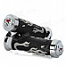 Motorcycle Skull Flame Pattern Non-Slip Rubber Handlebar Covers - Grey + Silver + Black (2 PCS)