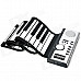 Portable 49-Key Waterproof Silicone Soft Keyboard Piano - Black + White (4 x AA)