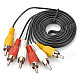 3 RCA Male to 3 RCA Male Audio Video Cable - Black (150cm)