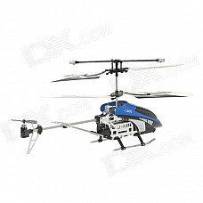 Rechargeable 3.5-CH IR R/C Helicopter w/ 130KP Camera & Gyroscope - Blue (SD Slot)