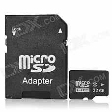 Reliable Class 6 Micro SD TF Card w/ SD Adapter - Black (32GB)