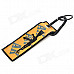 Stylish AK-47 Gun Pattern Woven Label Carabineer Clip Keychain - Khaki + Black
