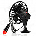 Portable 4.2" Car Cigarette Lighter Powered Fan with Suction Cup - Black