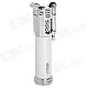 Windproof Flame Adjustable Butane Gas Jet Lighter - White + Silver