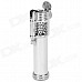 Windproof Flame Adjustable Butane Gas Jet Lighter - White + Silver