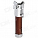 Windproof Flame Adjustable Butane Gas Jet Lighter - Brown + Silver