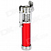 Windproof Flame Adjustable Butane Gas Jet Lighter - Red + Silver