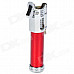 Windproof Flame Adjustable Butane Gas Jet Lighter - Red + Silver