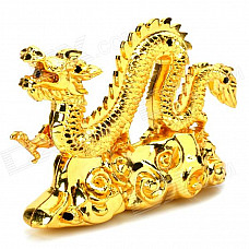 Stylish Dragon Shaped Alloy + Iron Windproof Gas Lighter - Golden